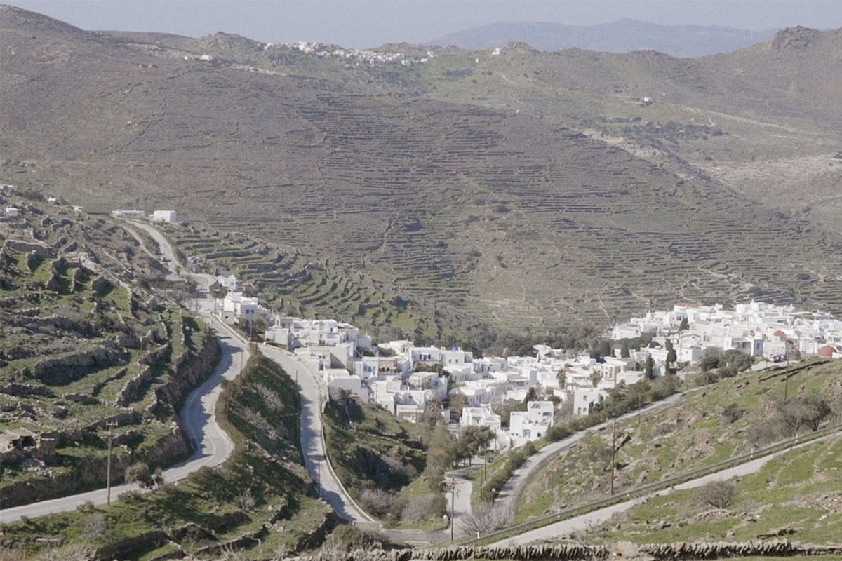 Landscape photo of Tinos island famous for marble production and sculpture